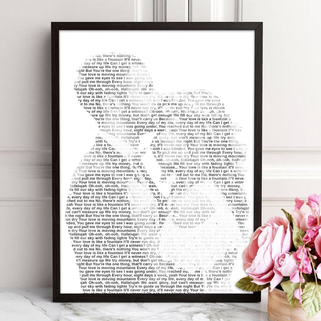 Custom Wedding Song Lyrics Canvas from Photo – Personalized First Dance Song Print