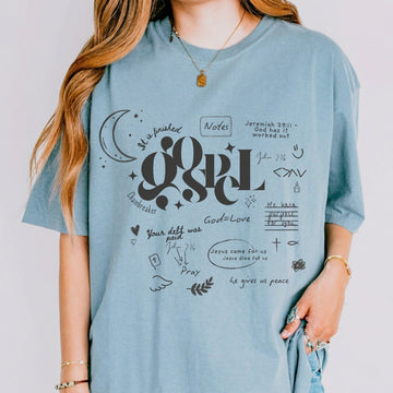 Bible Notes Faith Transfer Shirt — Comfort Colors 1717