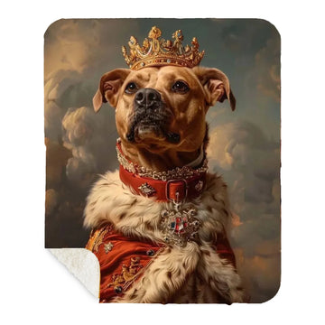 Custom Pet Portrait Painting Sherpa Blanket, Renaissance Dog Portrait from Photo, Royal Pet King Portrait Painting, Portrait Art Design