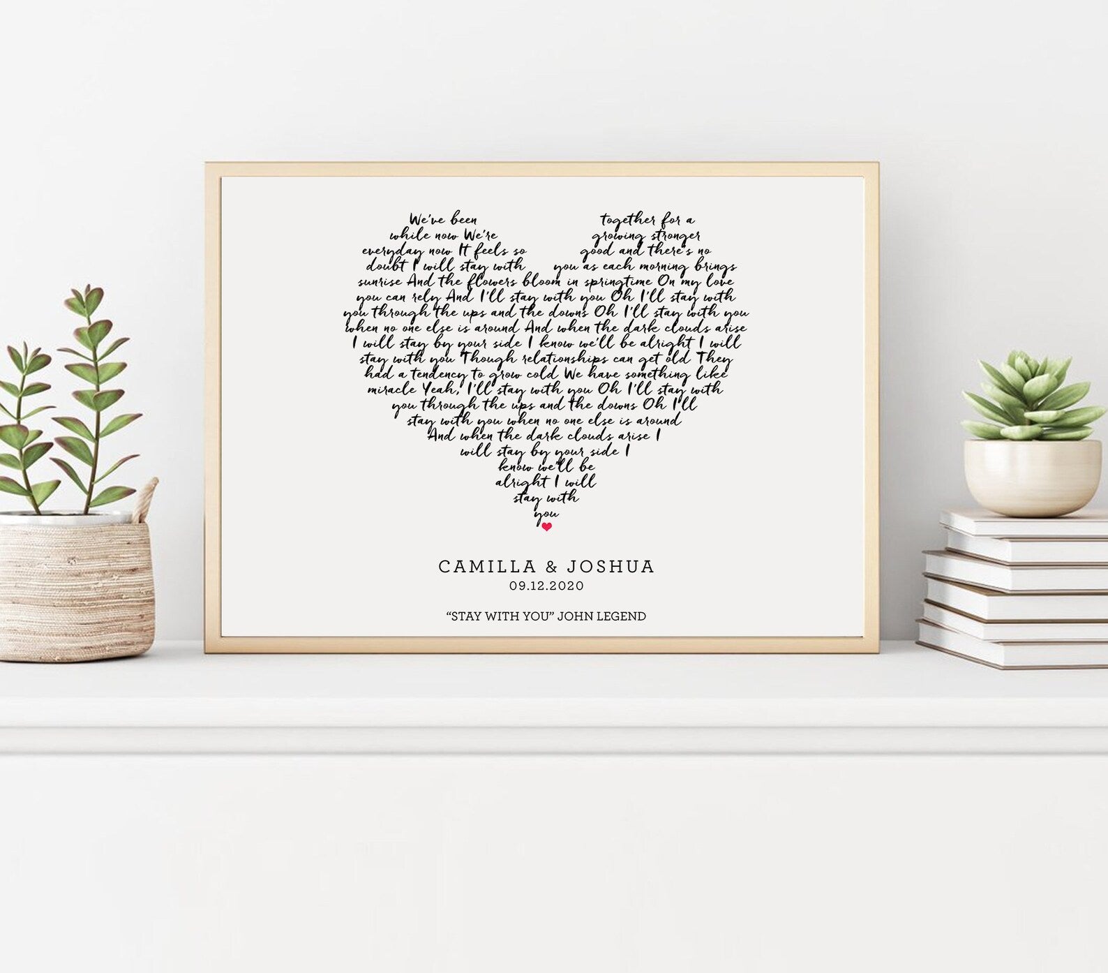 Custom Heart-Shaped Quote Canvas – Personalized Song Lyrics Wall Art