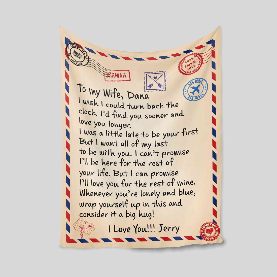 Custom Letter Blanket for Wife