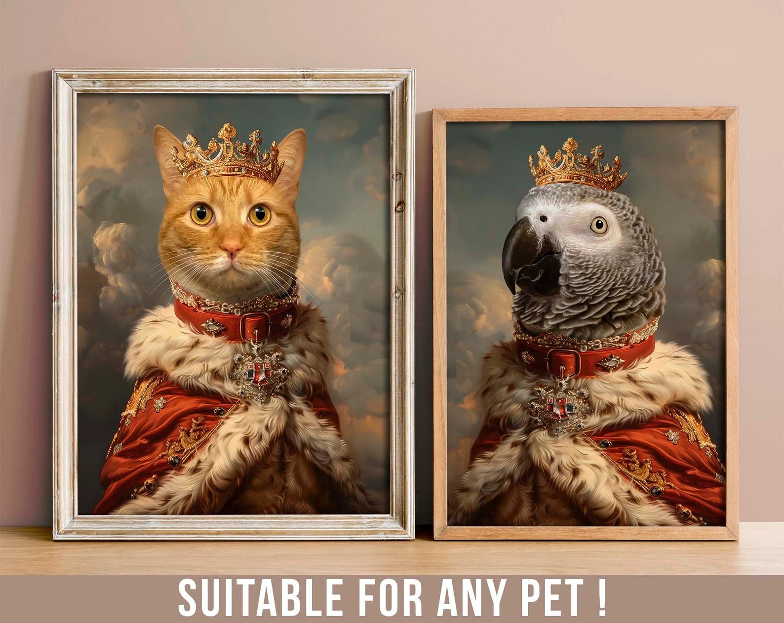 Custom Pet Portrait Canvas – Renaissance Royal Pet Painting from Photo