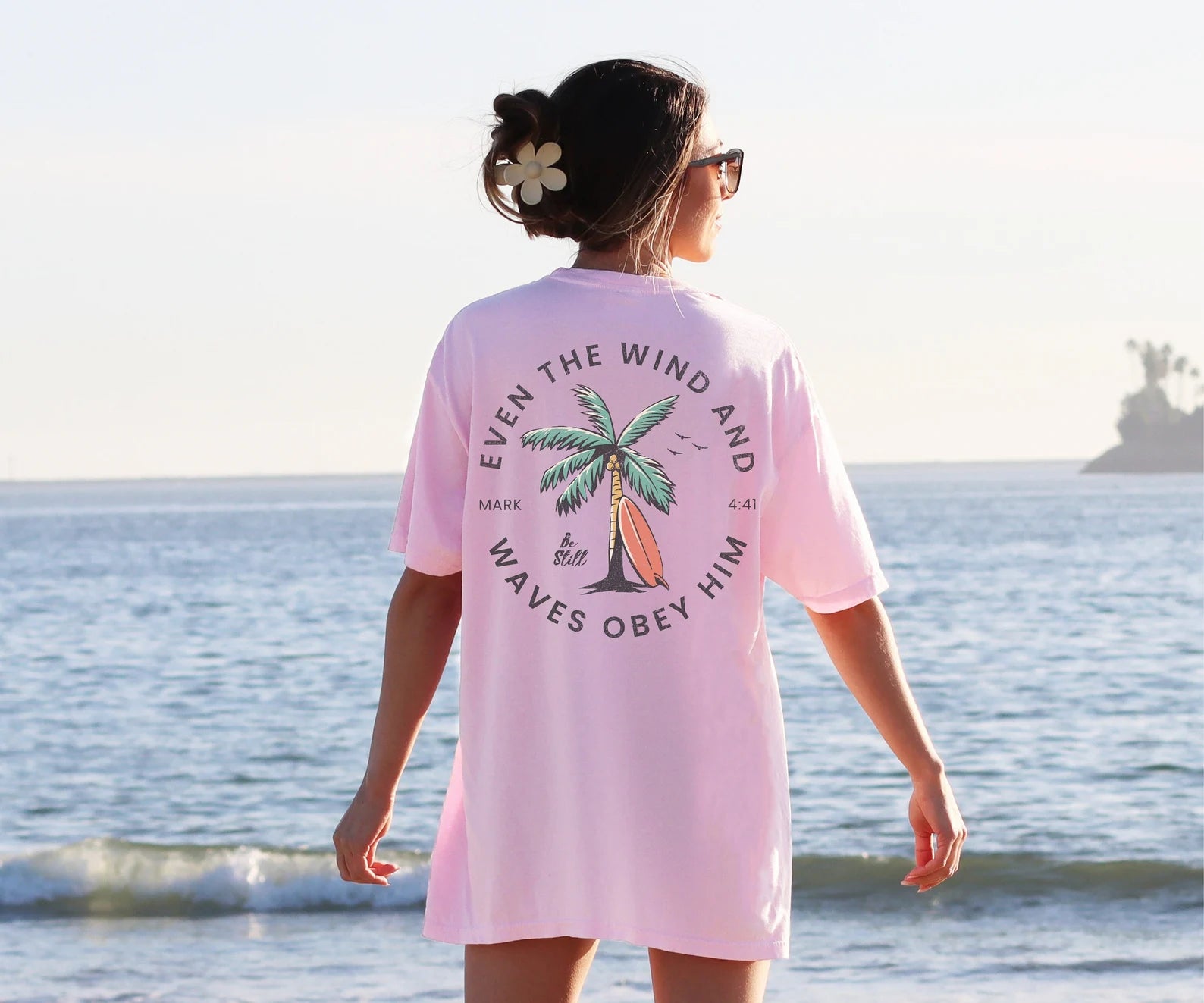 Christian Bible Verse Beachy Backprint Shirt — Comfort Colors 1717