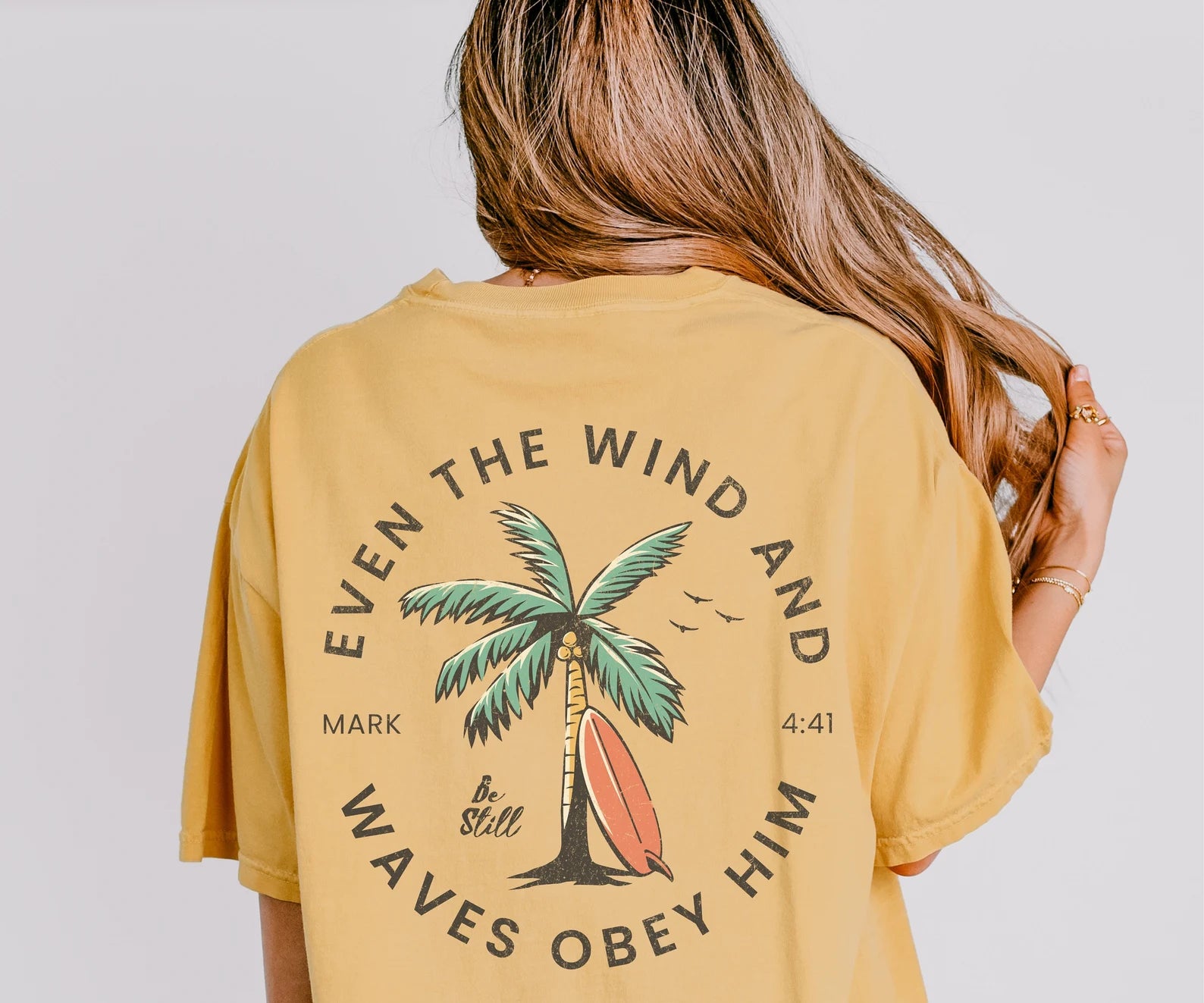 Christian Bible Verse Beachy Backprint Shirt — Comfort Colors 1717
