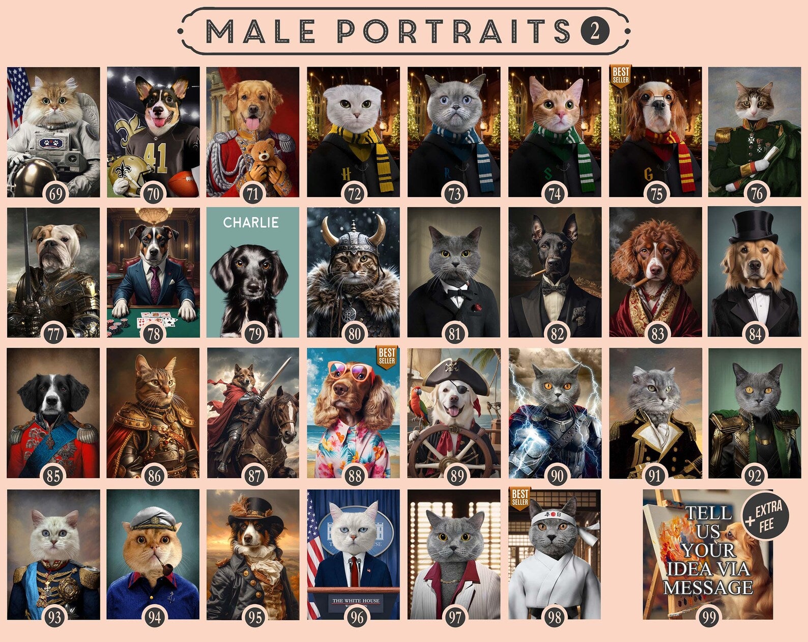 Custom Pet Portrait Canvas – Renaissance Royal Pet Painting from Photo