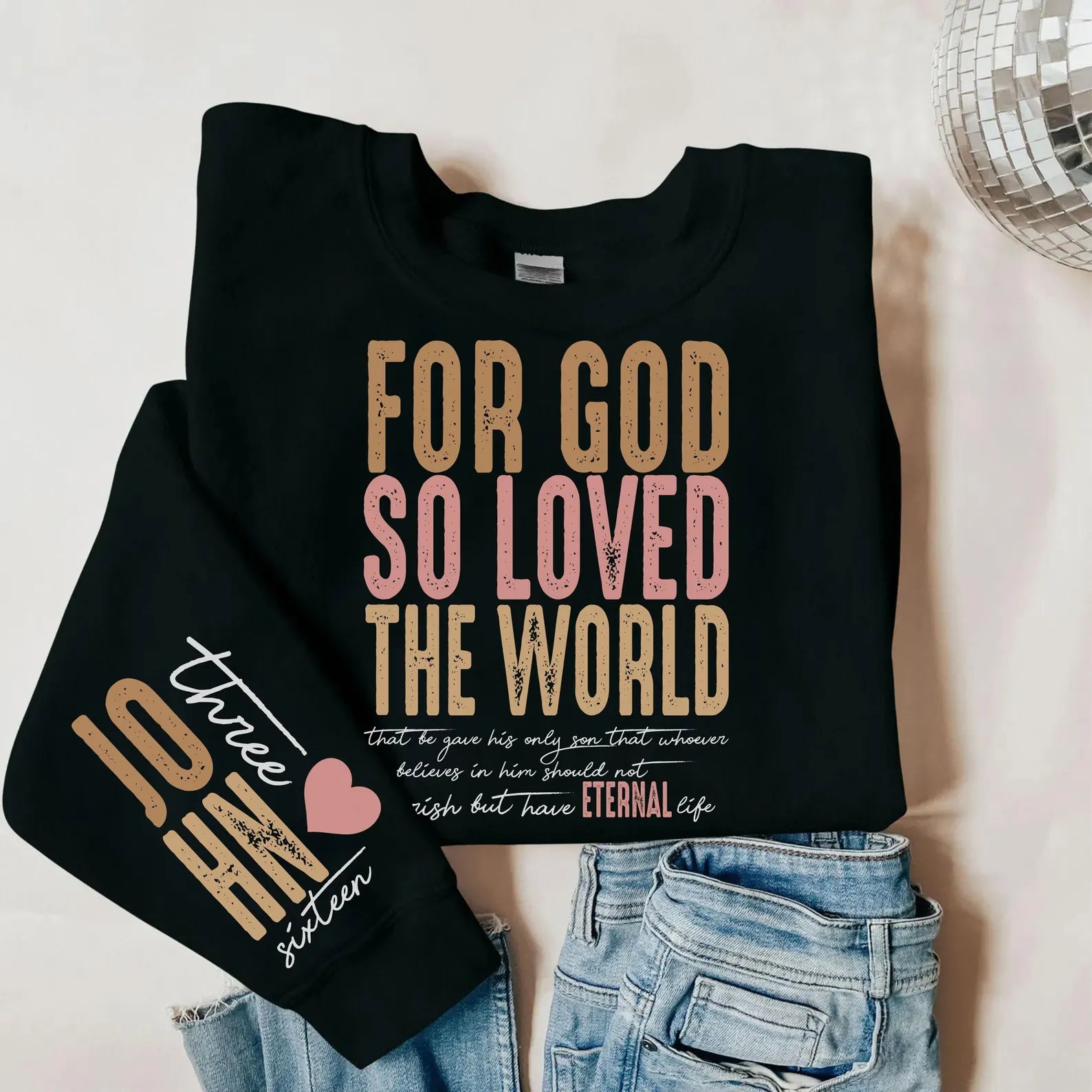 JOHN 3:16 FOR GOD So Loved the World Front and Back Easter Shirt - Comfort Colors 1717