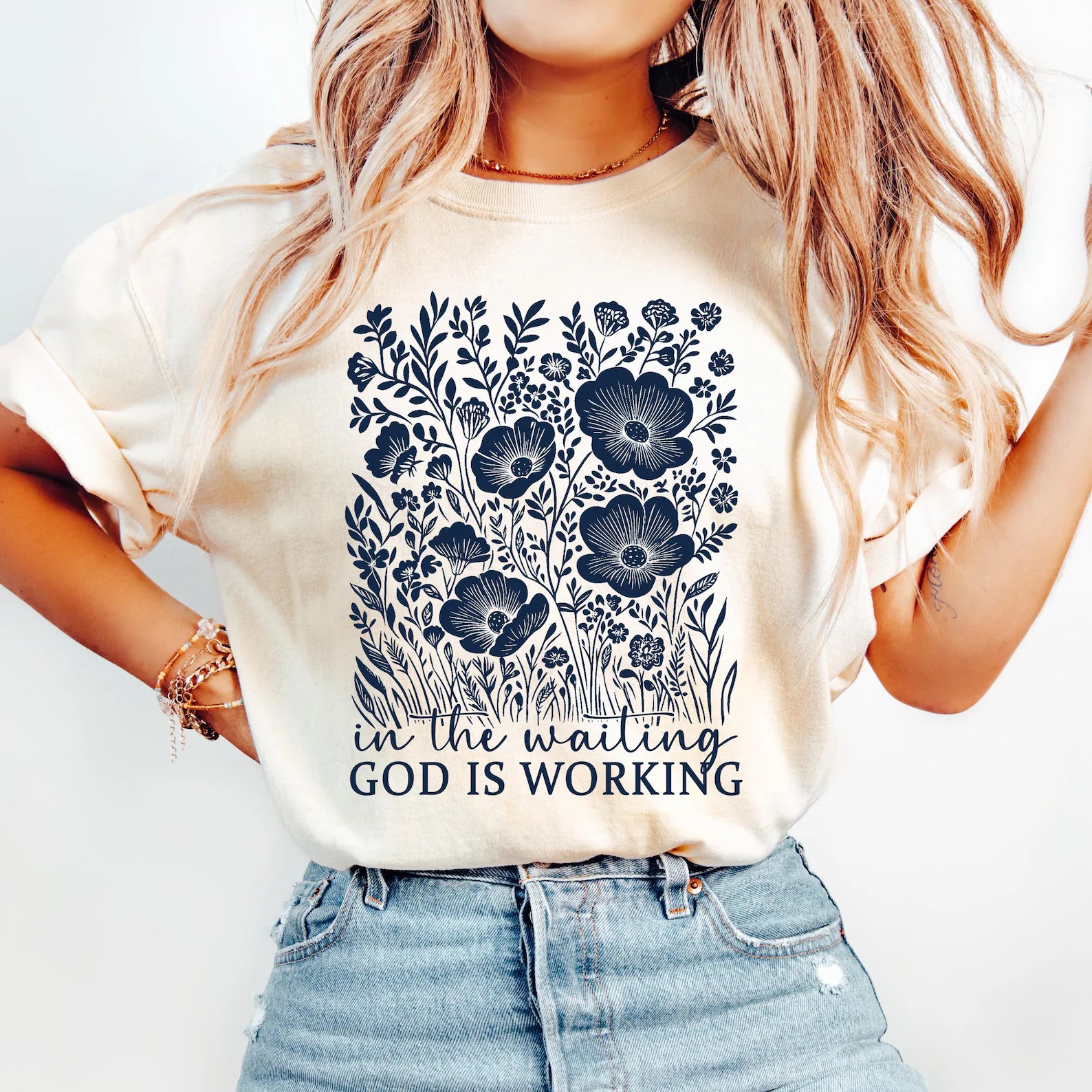 In The Waiting God Is Working Shirt  - Comfort Colors 1717