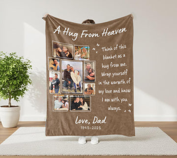 A Hug From Heaven – Personalized Sherpa Memorial Photo Blanket