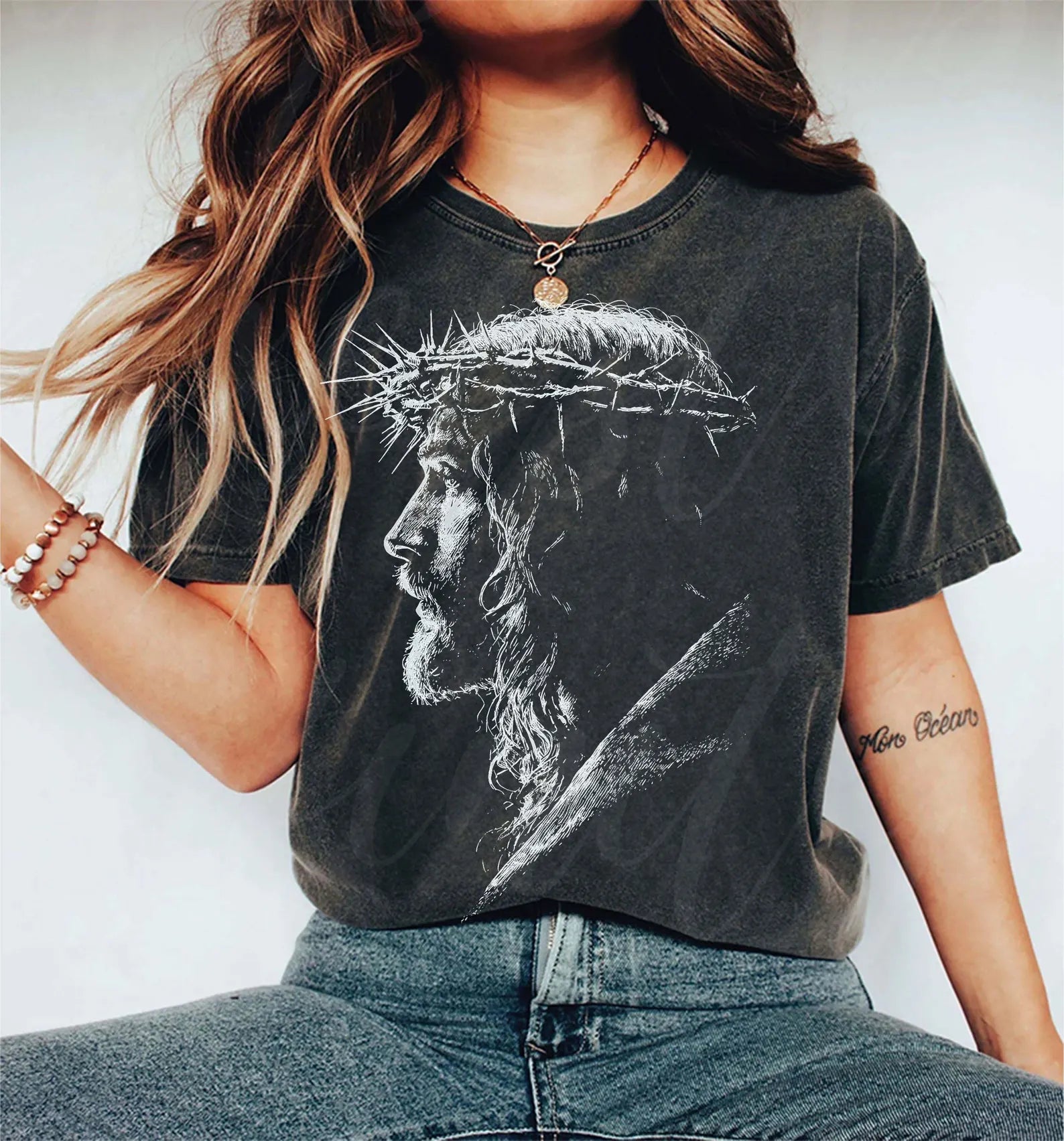 Jesus Crown of Thorns Shirt — Comfort Colors 1717