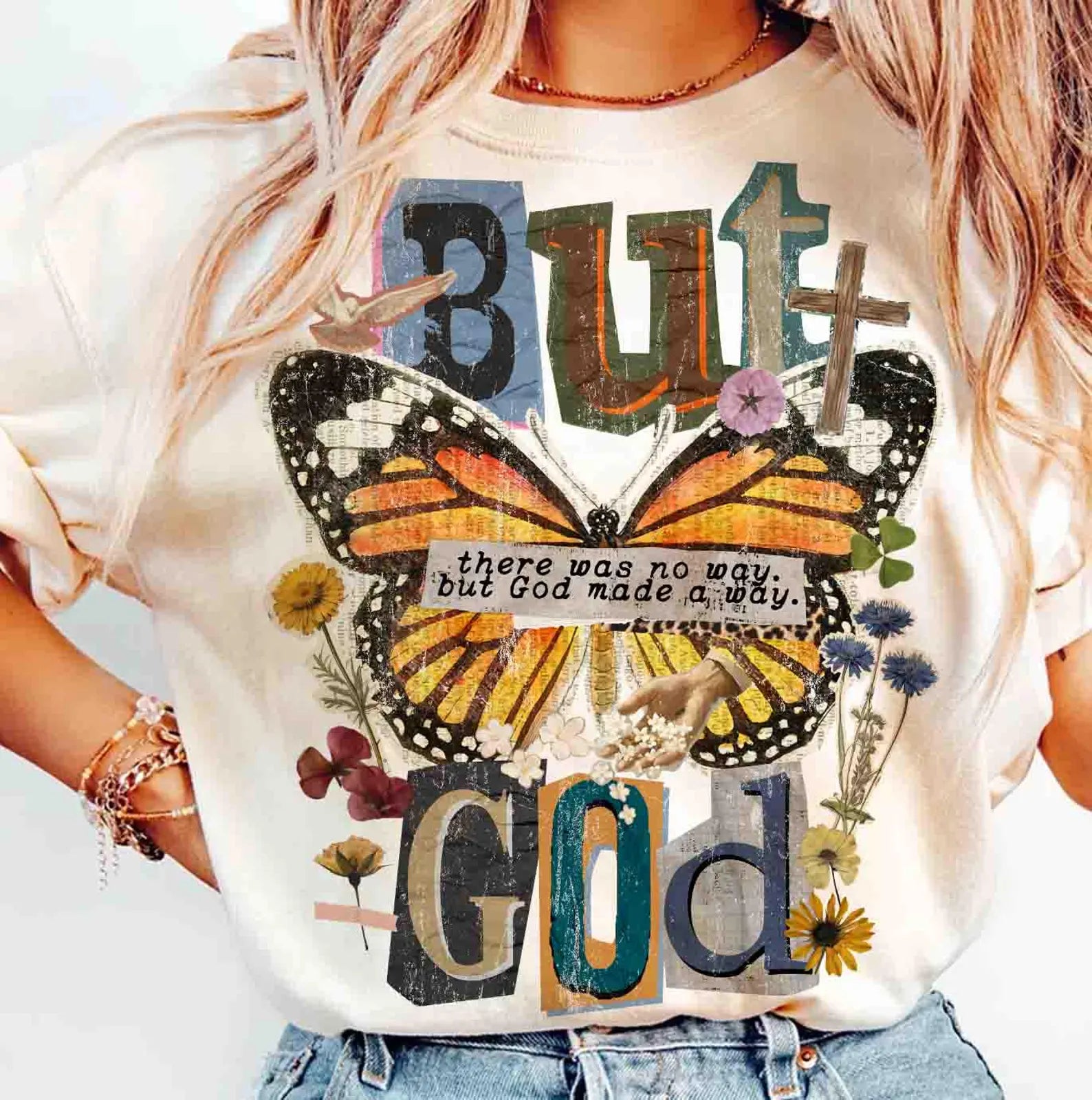 Floral But God Made A Way Shirt — Comfort Colors 1717
