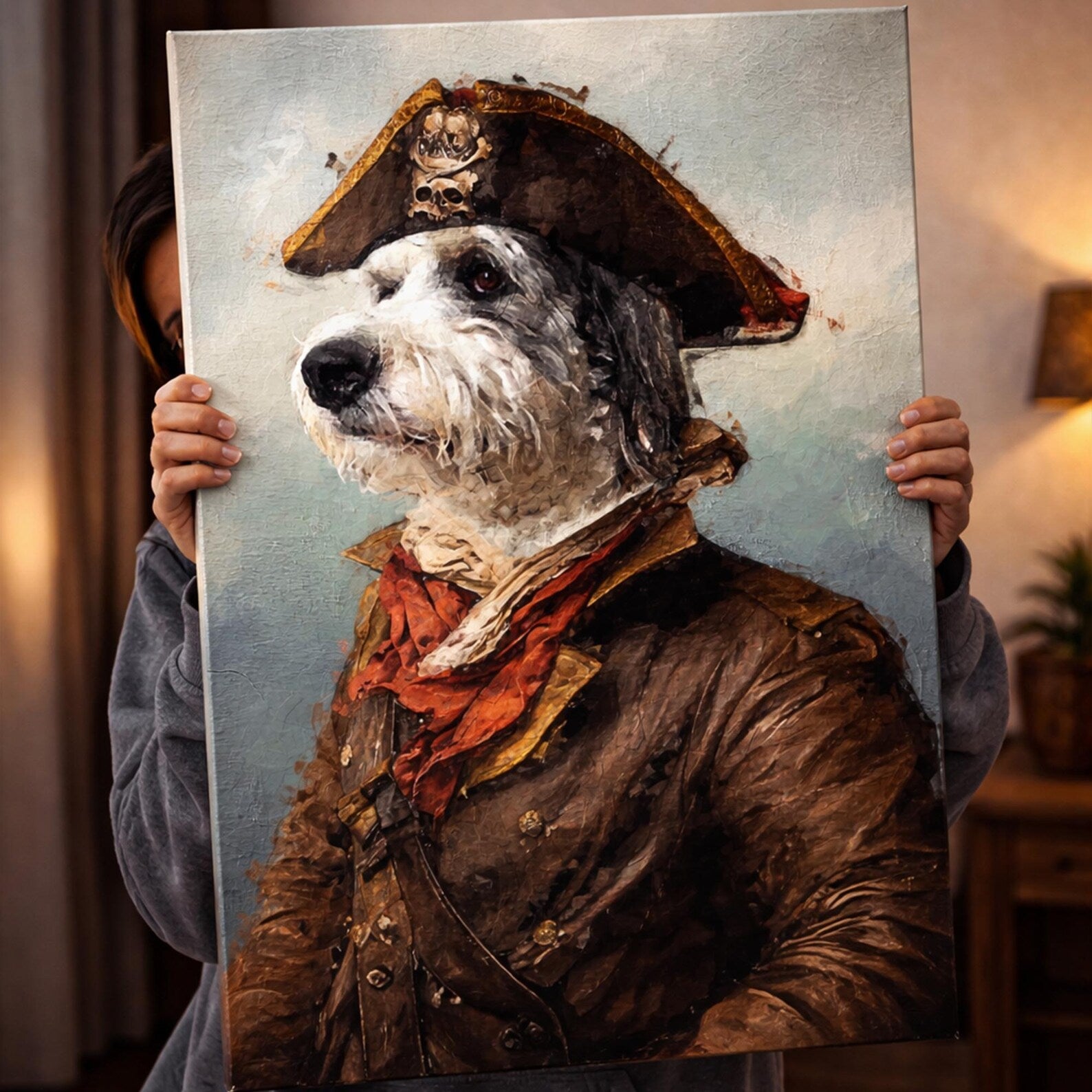Custom Pet Portrait Canvas – Renaissance Royal Pet Painting from Photo