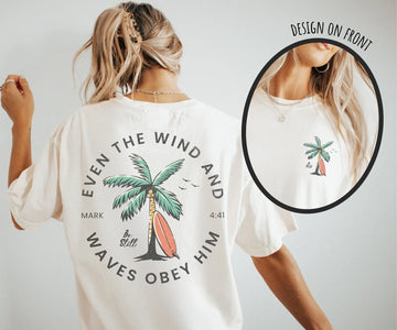 Christian Bible Verse Beachy Backprint Shirt — Comfort Colors 1717
