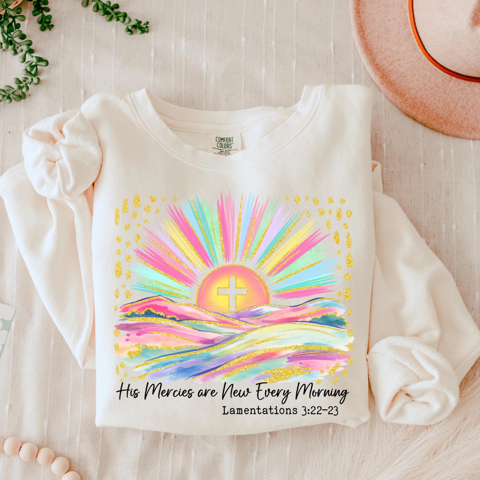 His Mercies are New Christian Bible Verse Shirt - Comfort Colors 1717