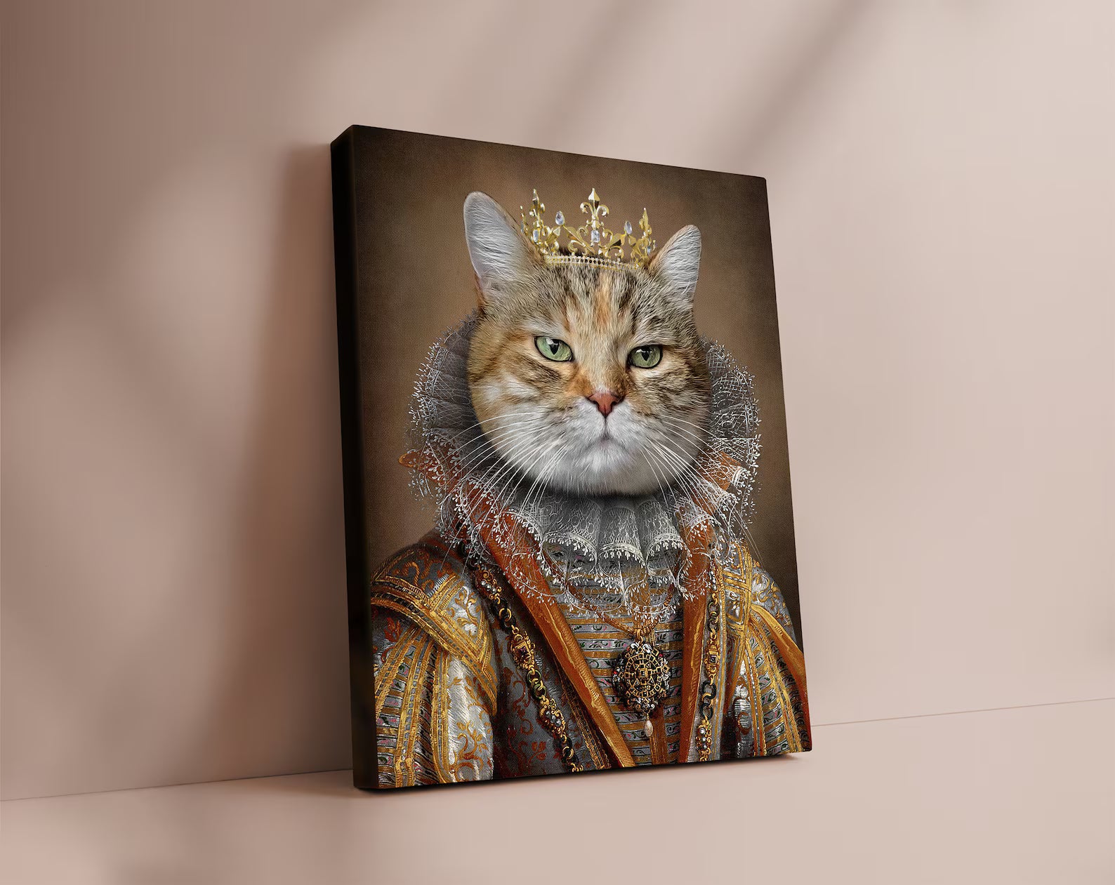 Custom Pet Portrait Canvas – Renaissance Royal Pet Painting from Photo