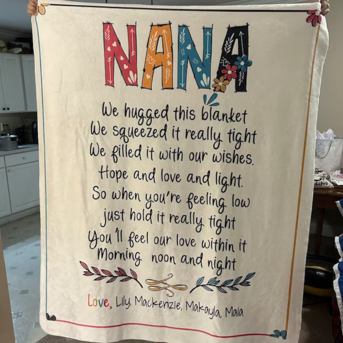 Nana Personalized Name Blanket – Custom Family Grandma Gift