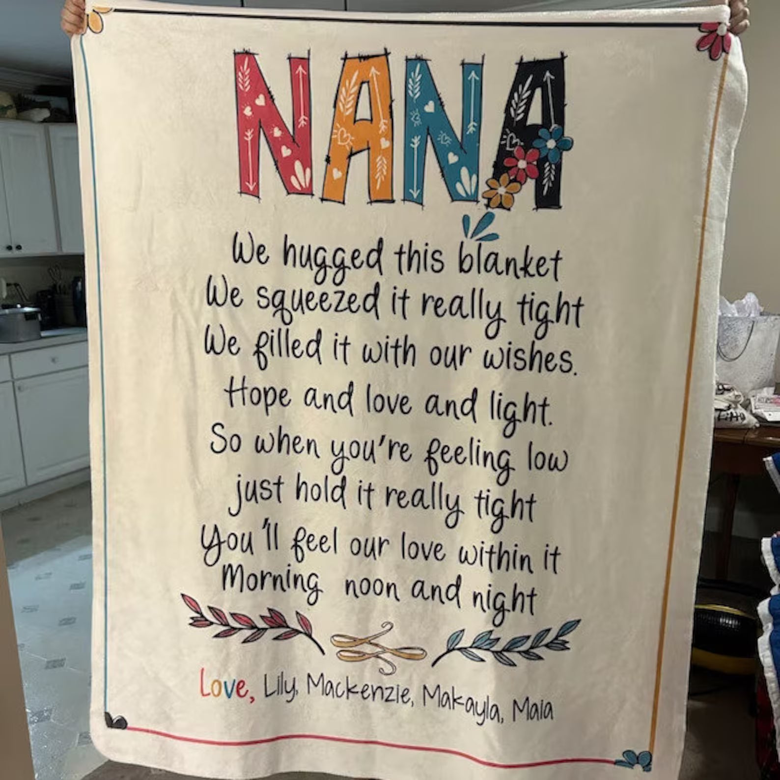 Nana Personalized Name Blanket – Custom Family Grandma Gift