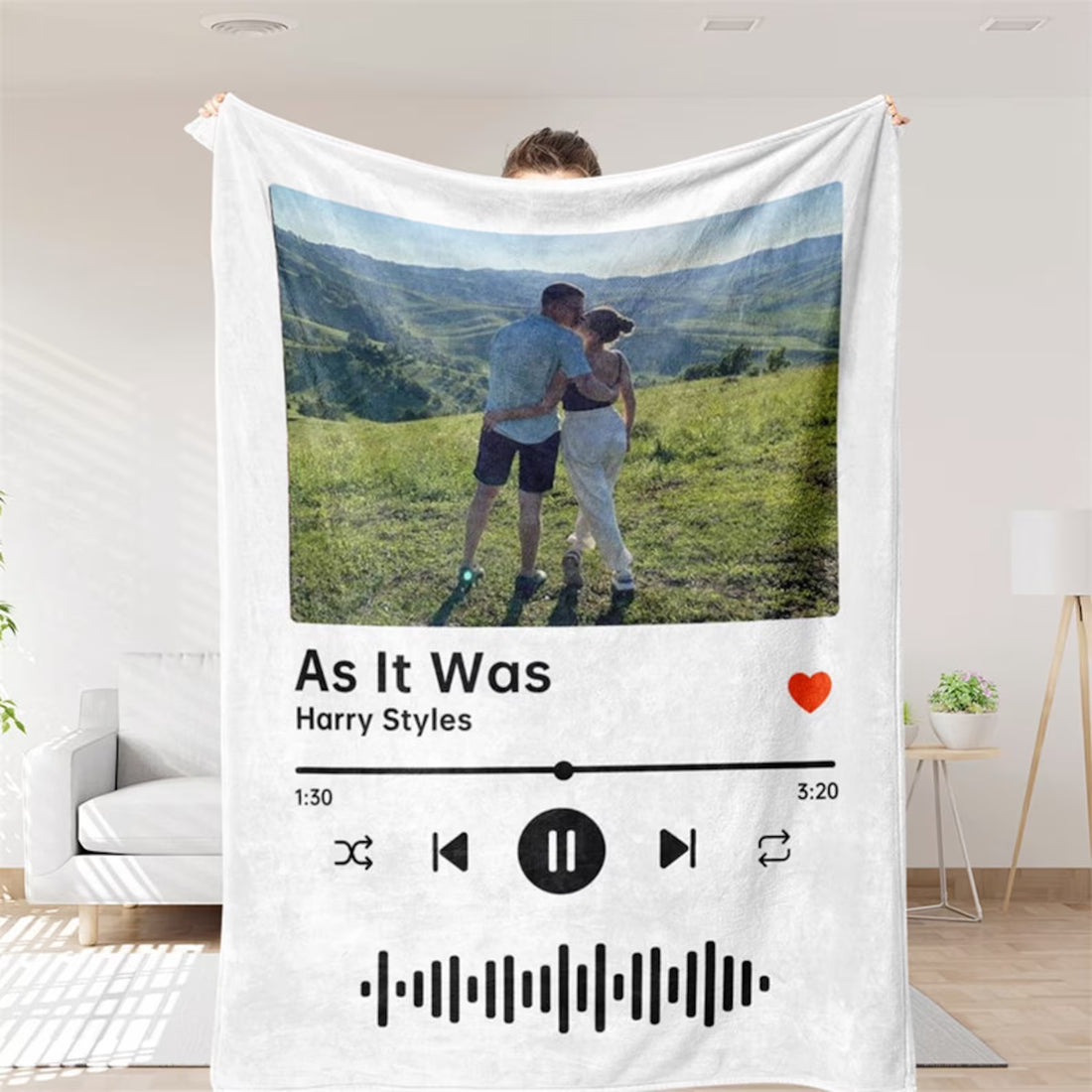 Custom Photo & Favorite Song Blanket