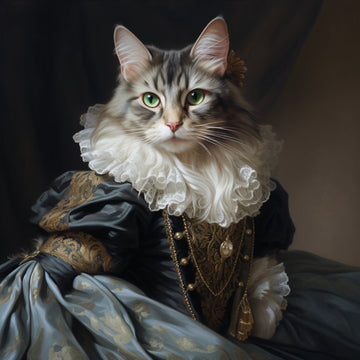 Custom Pet Portrait Canvas – Renaissance Royal Pet Painting from Photo