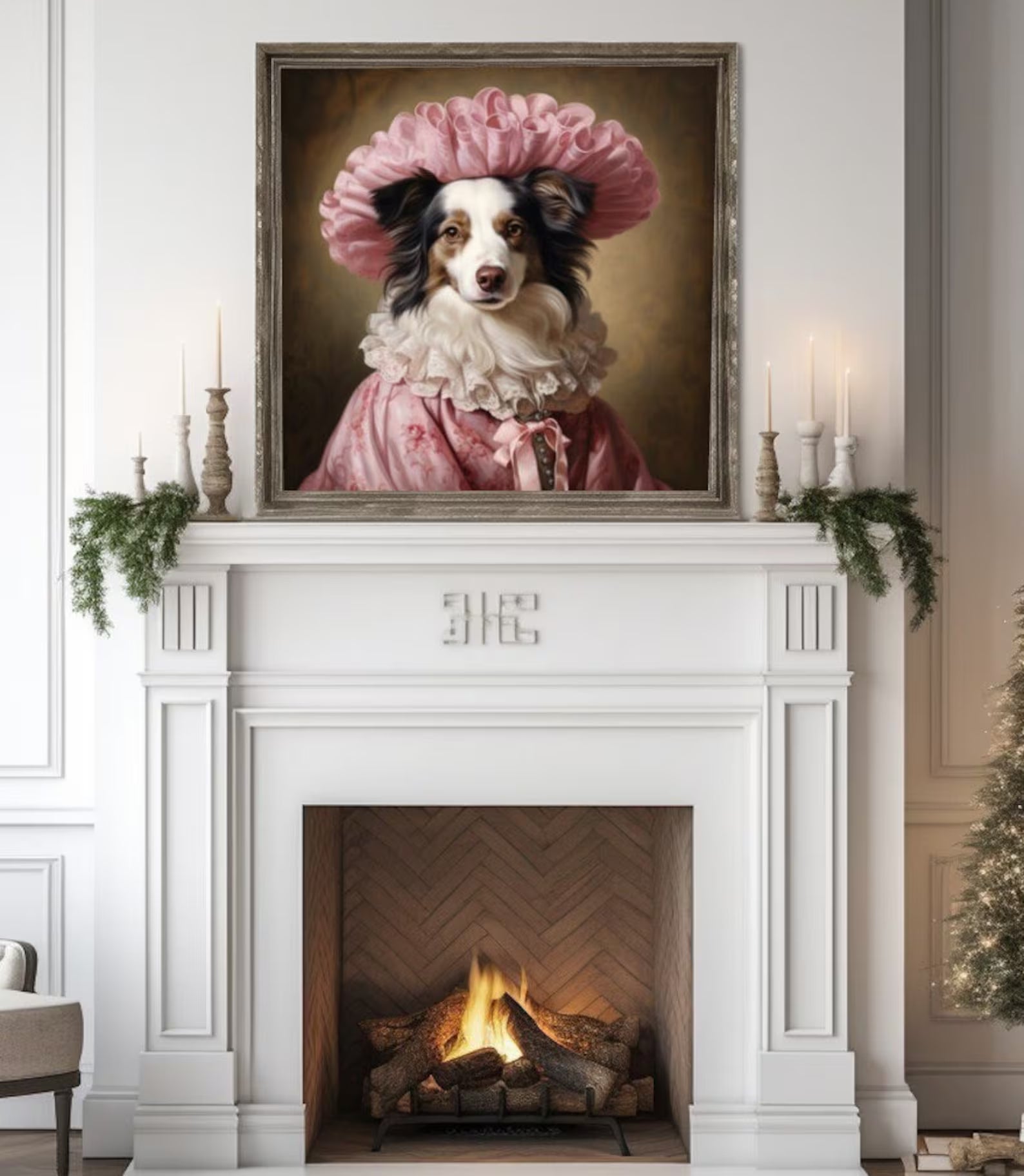 Custom Pet Portrait Canvas – Renaissance Royal Pet Painting from Photo