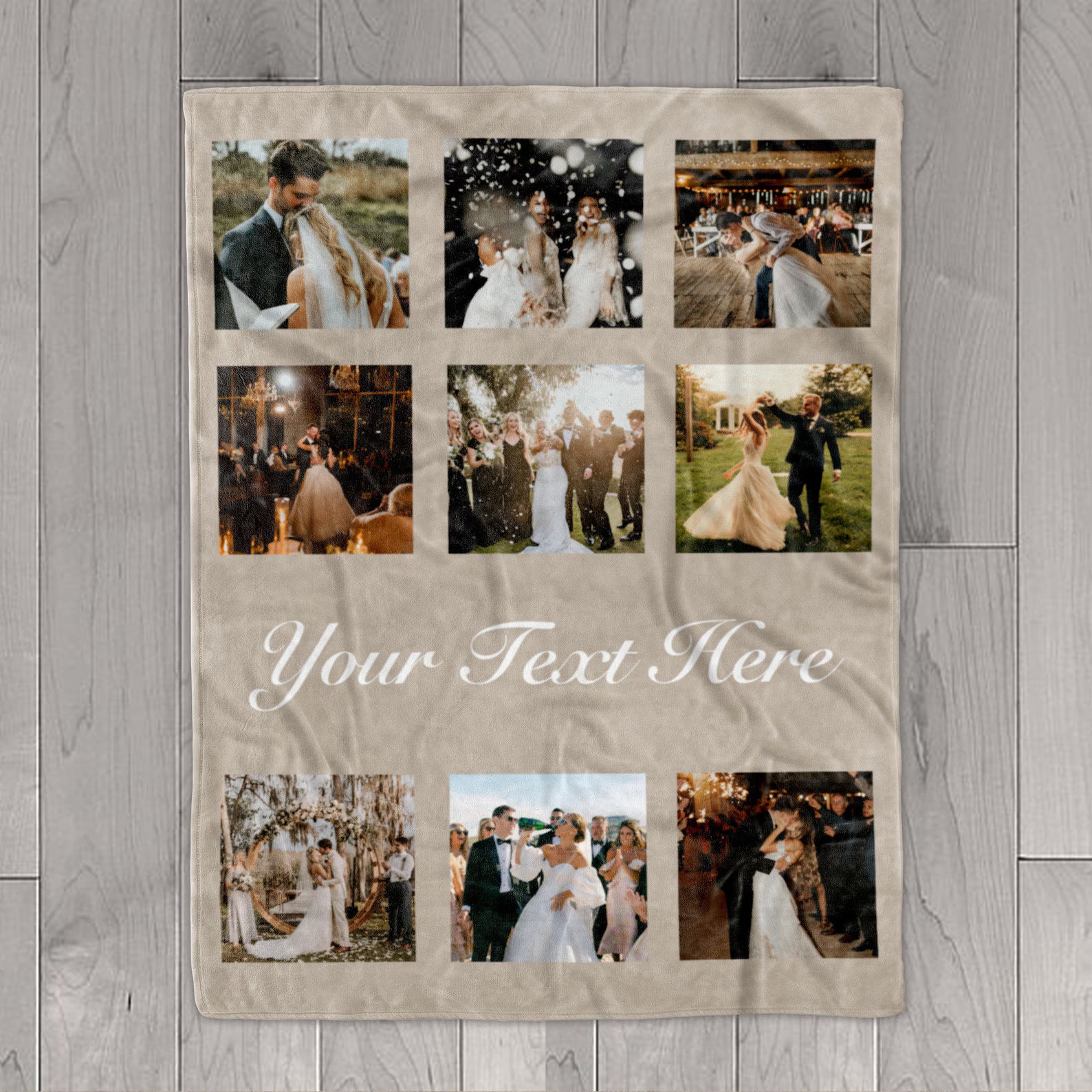 Custom Family Photo  & Text Blanket – Personalized With Love