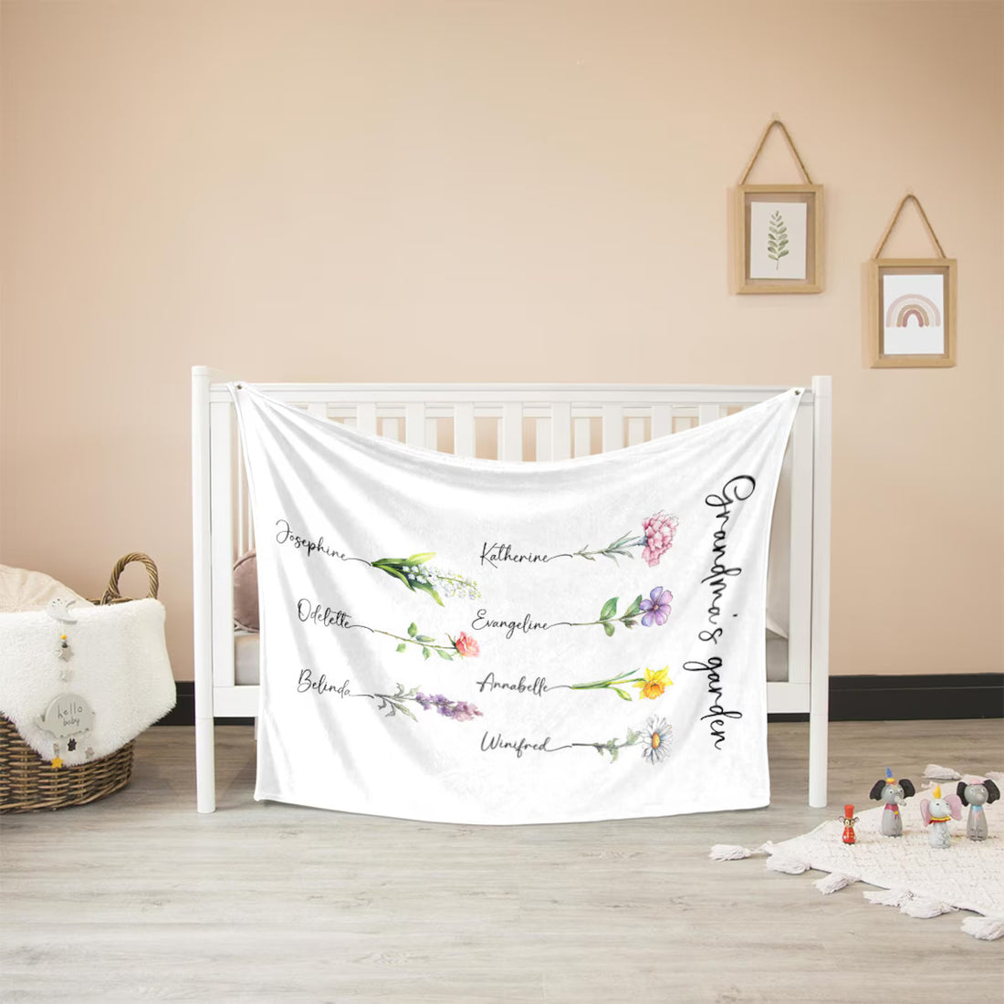 Personalized Birthday Flower Blanket – Mom’s Garden of Love