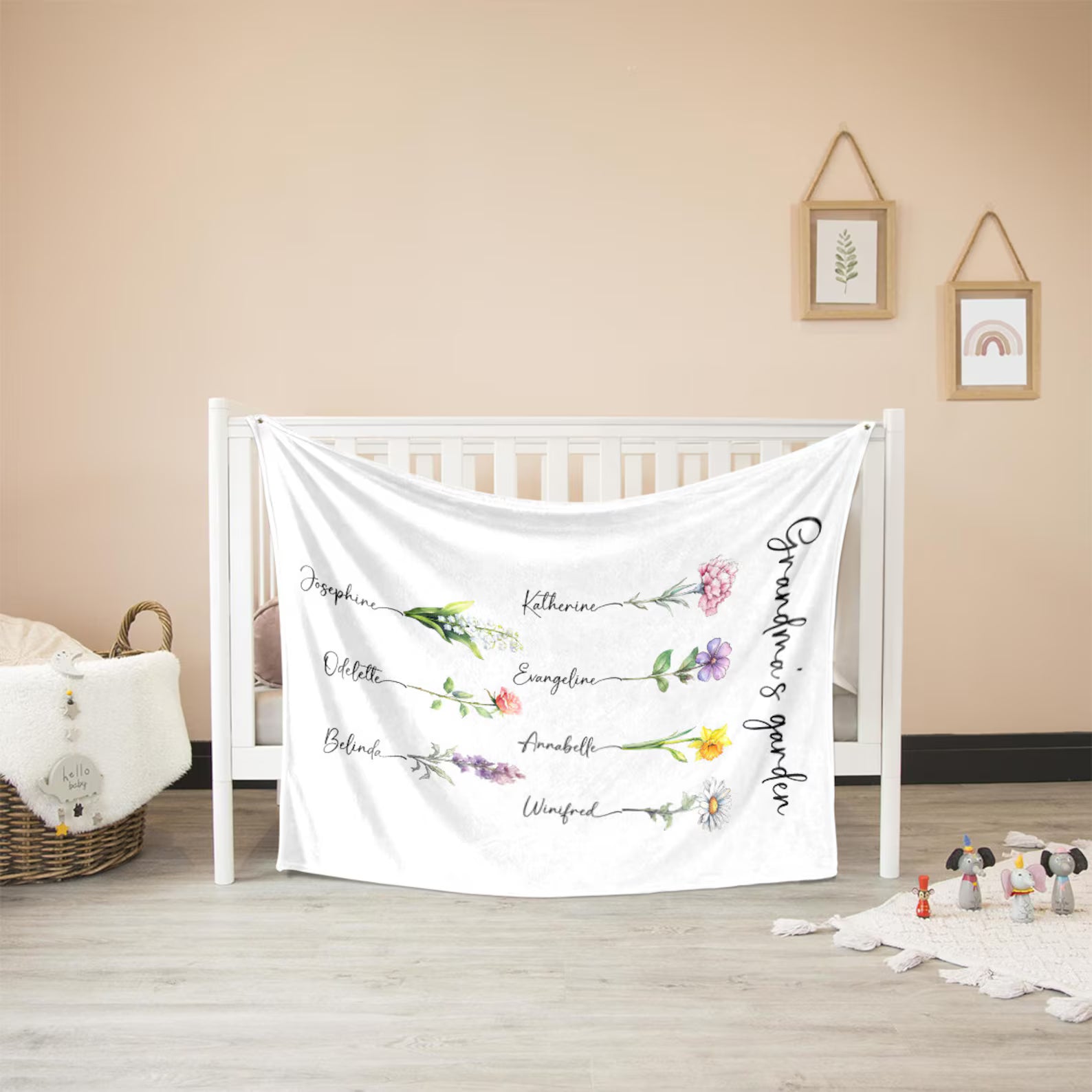 Personalized Birthday Flower Blanket – Mom’s Garden of Love