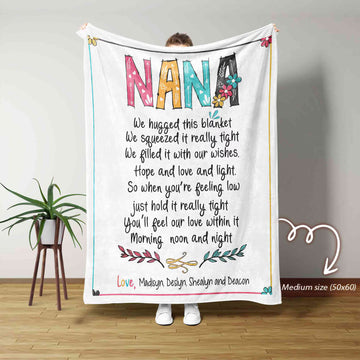 Nana Personalized Name Blanket – Custom Family Grandma Gift