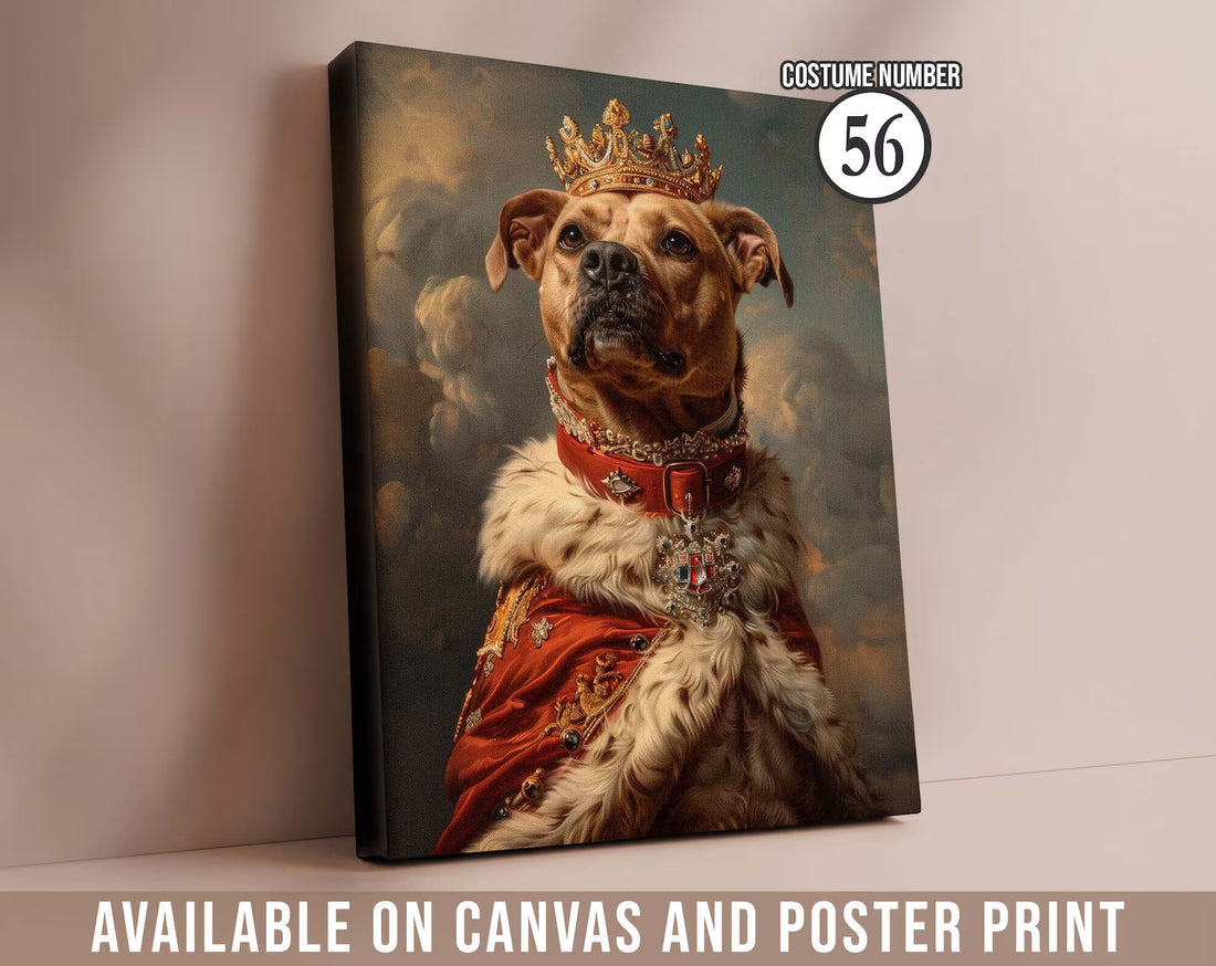 Custom Pet Portrait Canvas – Renaissance Royal Pet Painting from Photo