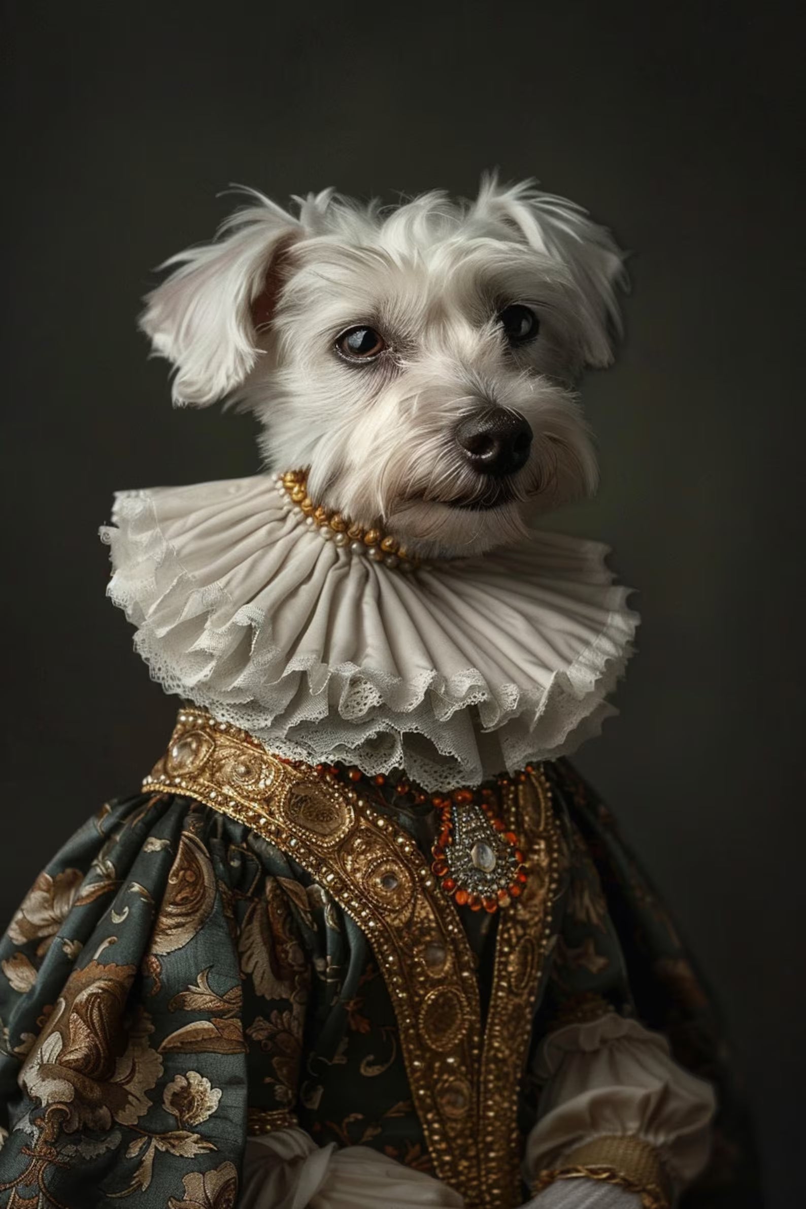 Custom Pet Portrait Canvas – Renaissance Royal Pet Painting from Photo