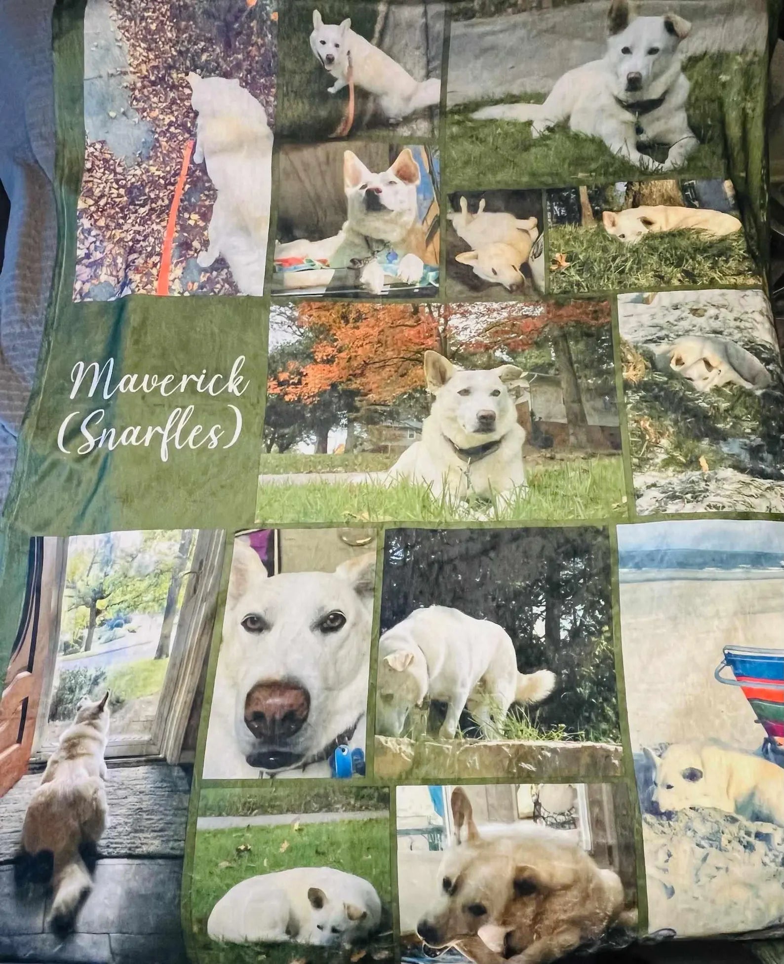 Personalized Pet Memorial Photo Blanket With Text