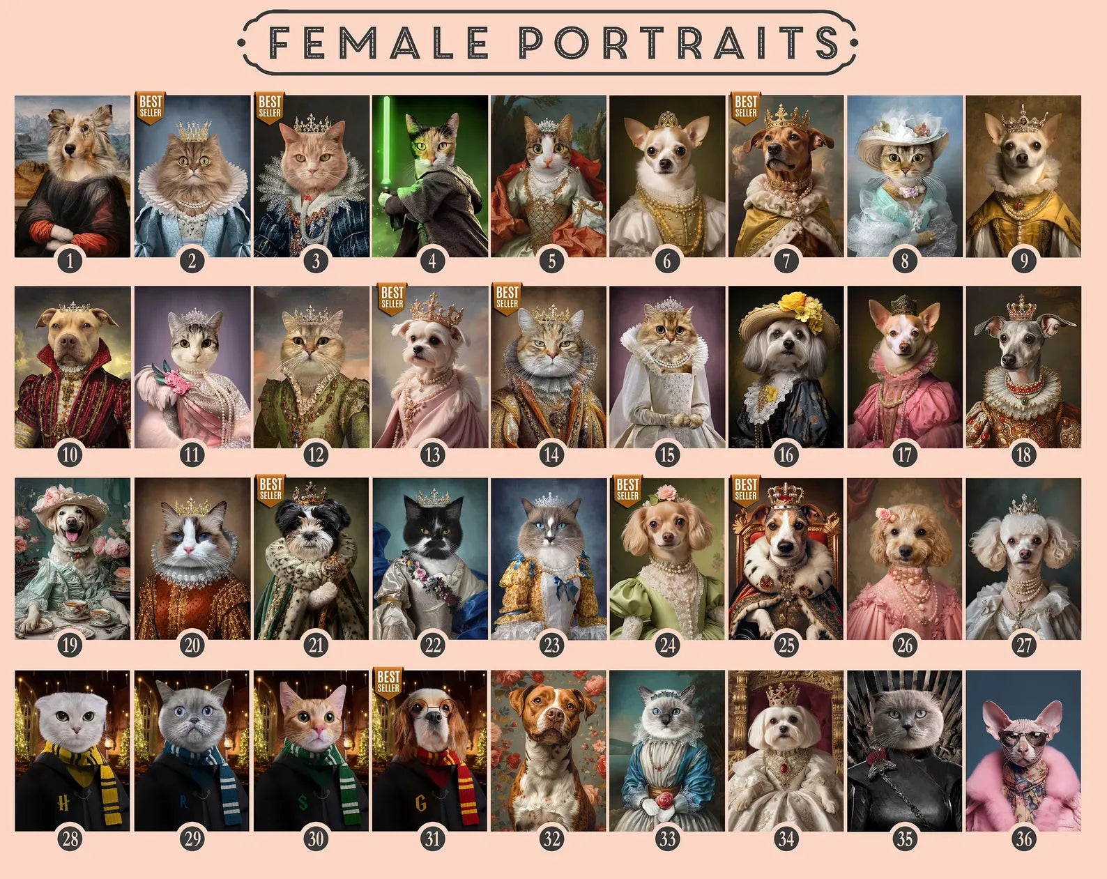 Custom Pet Portrait Canvas – Renaissance Royal Pet Painting from Photo