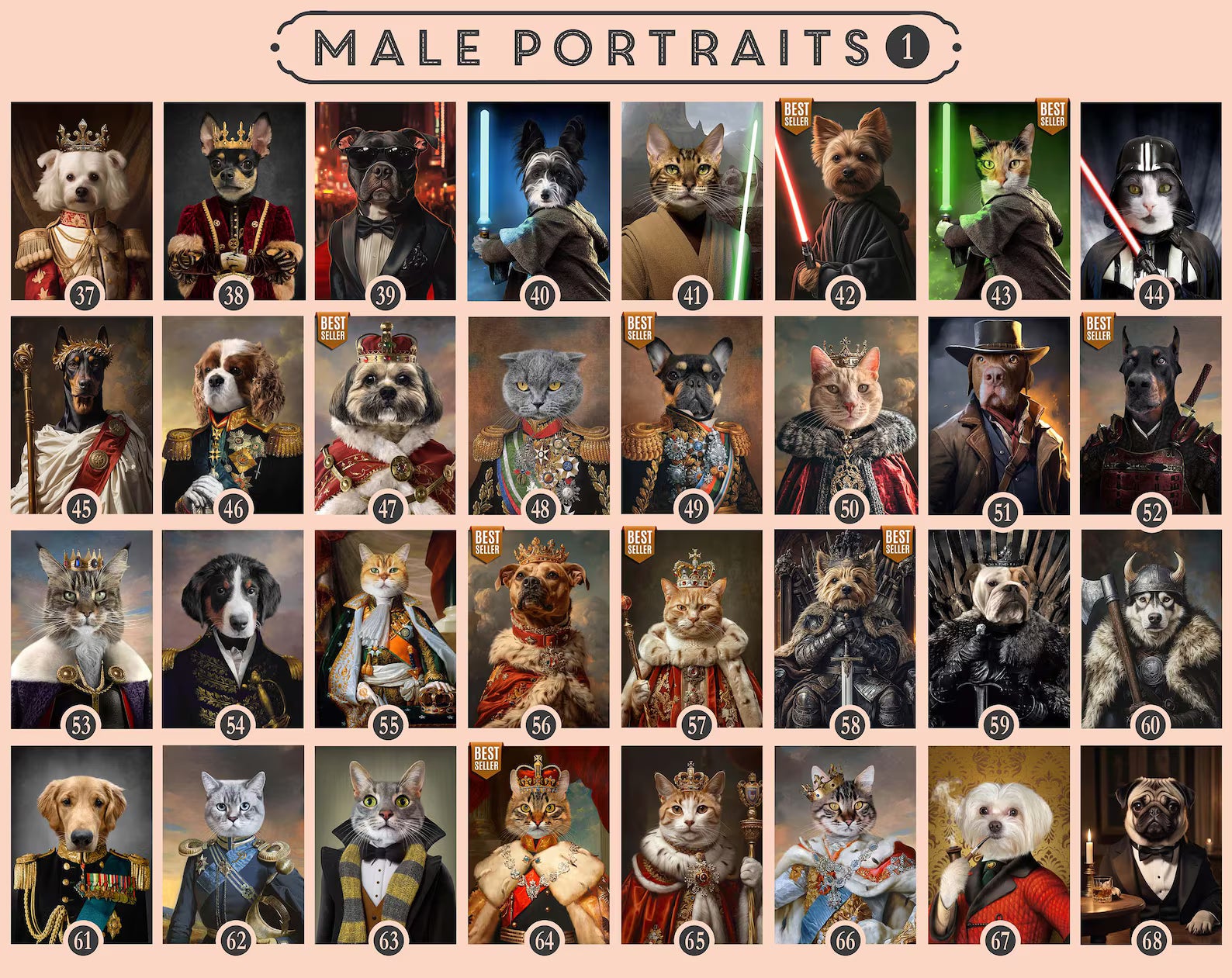 Custom Pet Portrait Canvas – Renaissance Royal Pet Painting from Photo