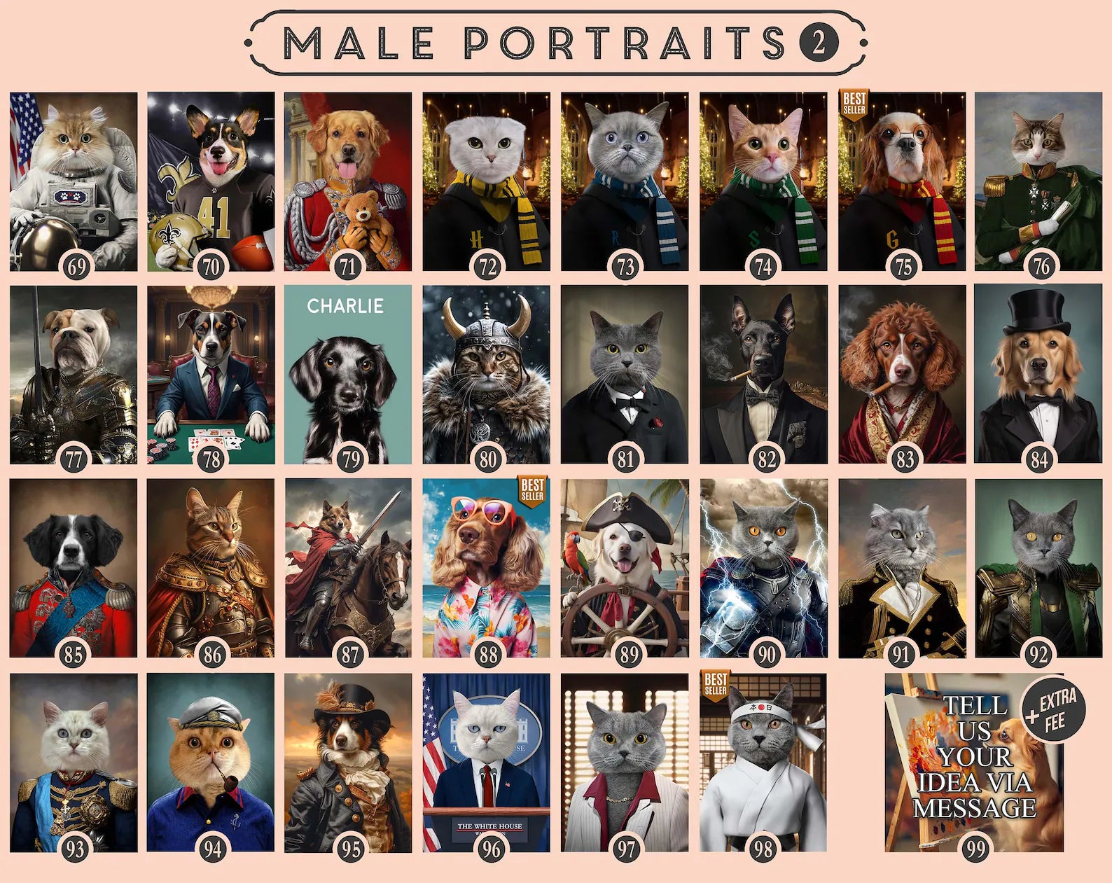 Custom Pet Portrait Canvas – Renaissance Royal Pet Painting from Photo