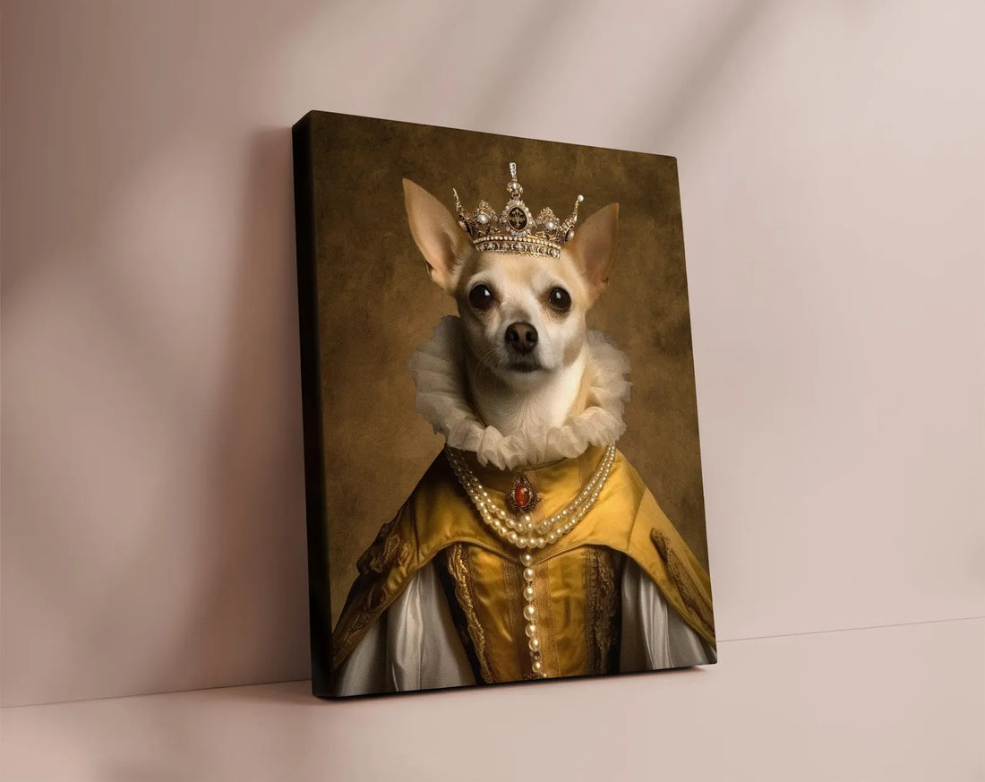 Custom Pet Portrait Canvas – Renaissance Royal Pet Painting from Photo