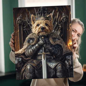 Custom Pet Portrait Canvas – Renaissance Royal Pet Painting from Photo