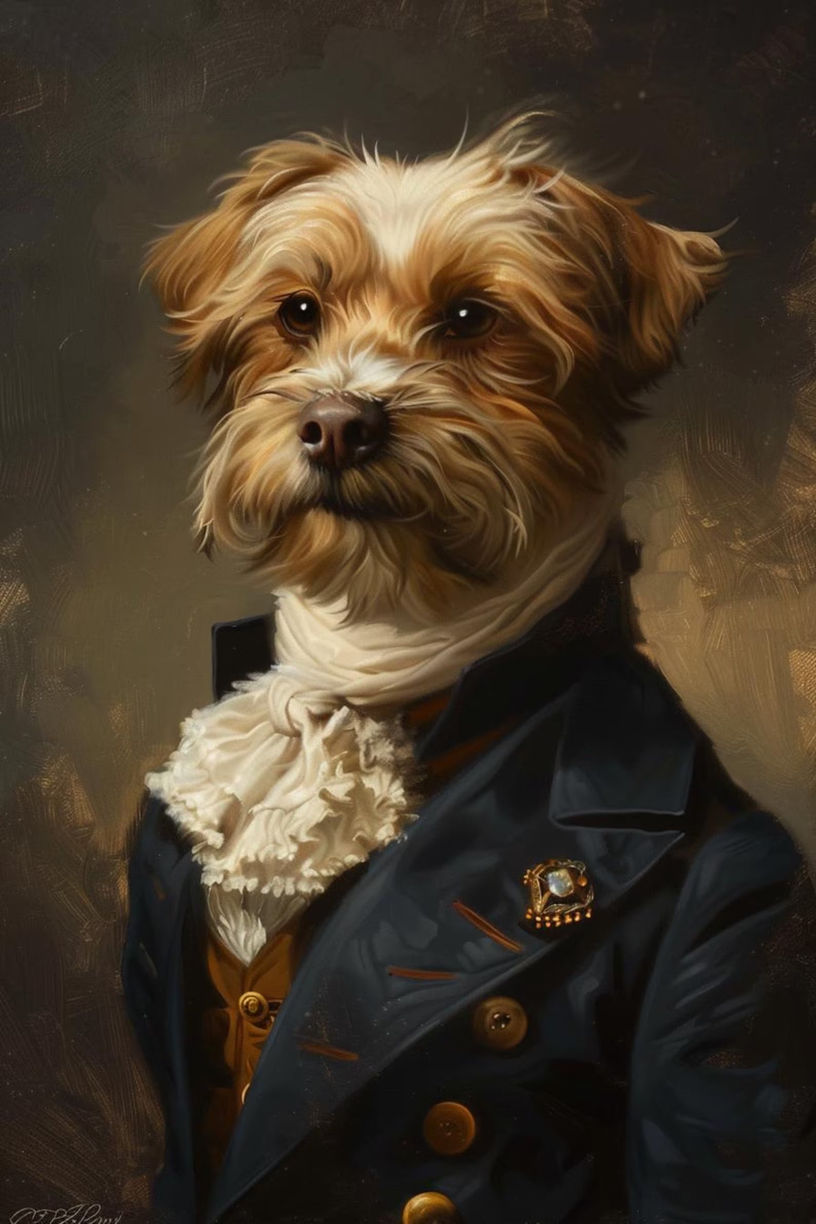 Custom Pet Portrait Canvas – Renaissance Royal Pet Painting from Photo