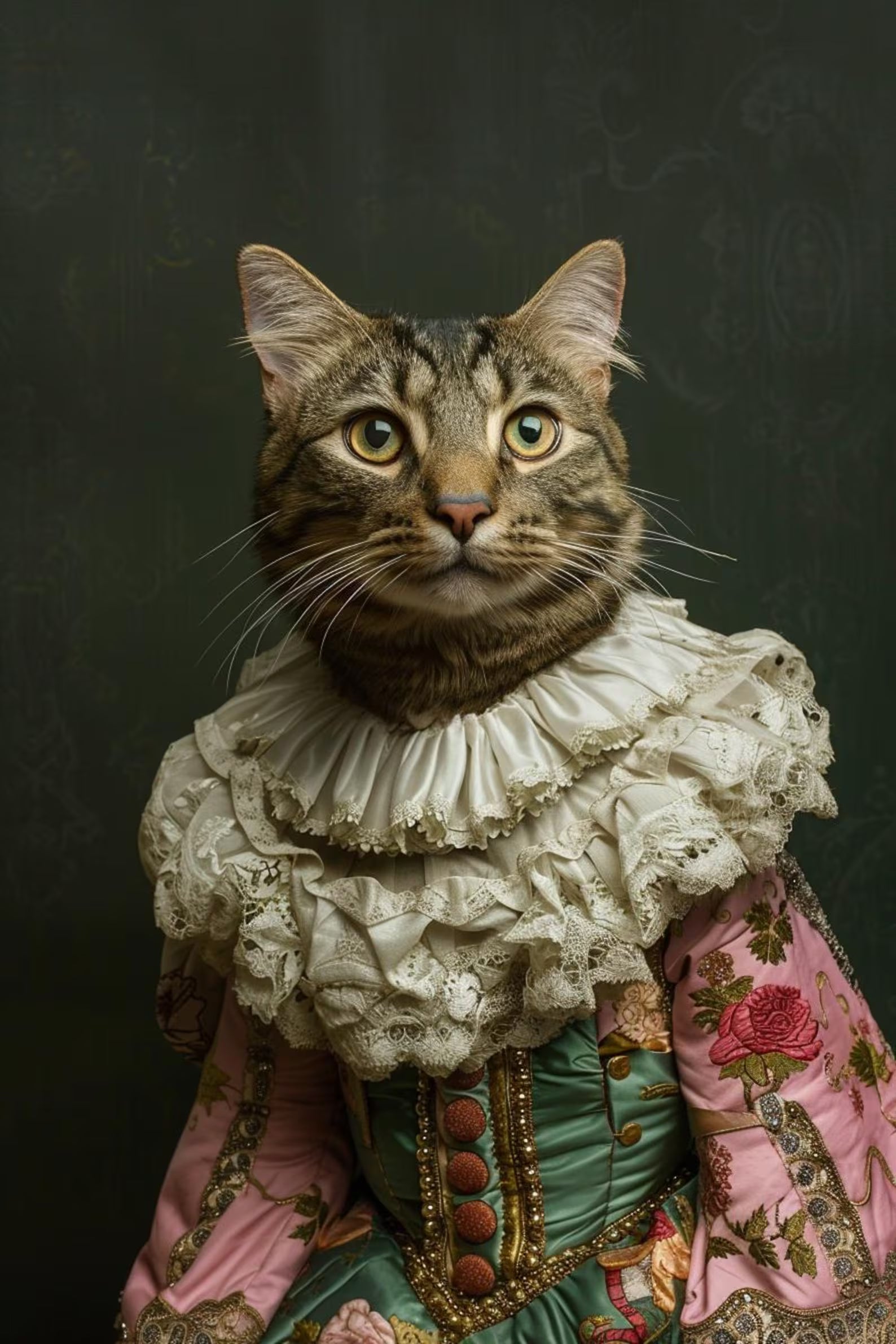 Custom Pet Portrait Canvas – Renaissance Royal Pet Painting from Photo