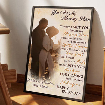 You Are My Missing Piece Custom Couple Photo Wall Art