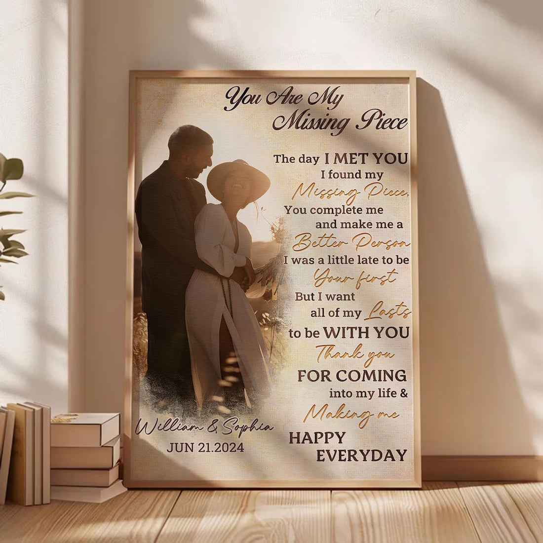 You Are My Missing Piece Custom Couple Photo Wall Art