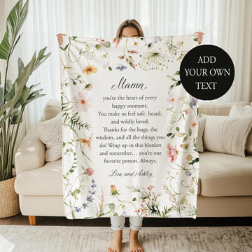 Personalized Quote Blanket – Custom Message Gift for Mom or Grandma