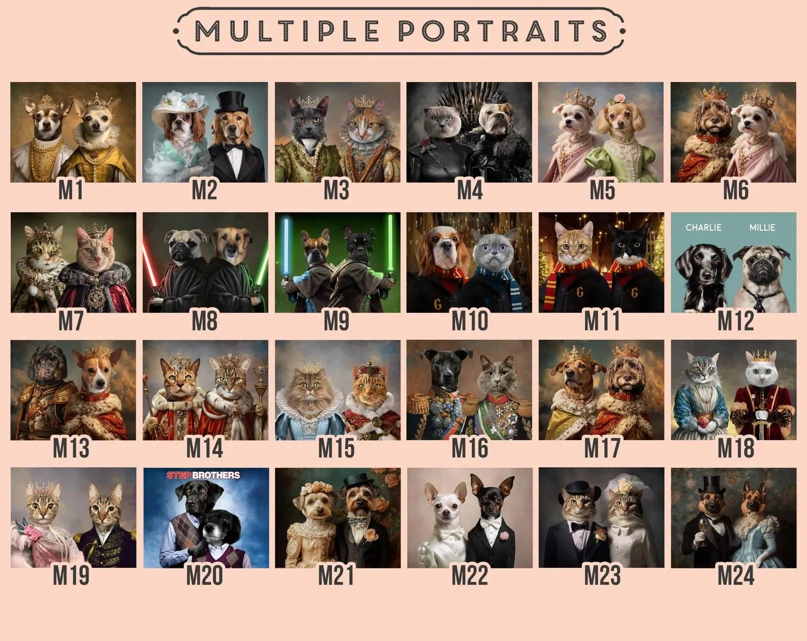 Custom Pet Portrait Canvas – Renaissance Royal Pet Painting from Photo