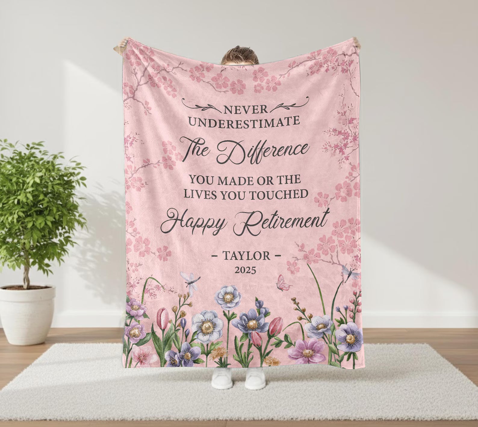 Happy Retirement Personalized Blanket – Celebrate the Journey