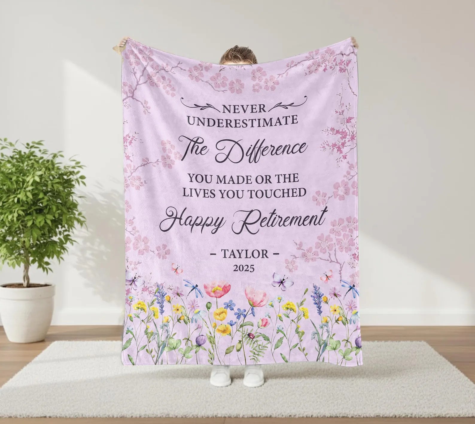 Happy Retirement Personalized Blanket – Celebrate the Journey