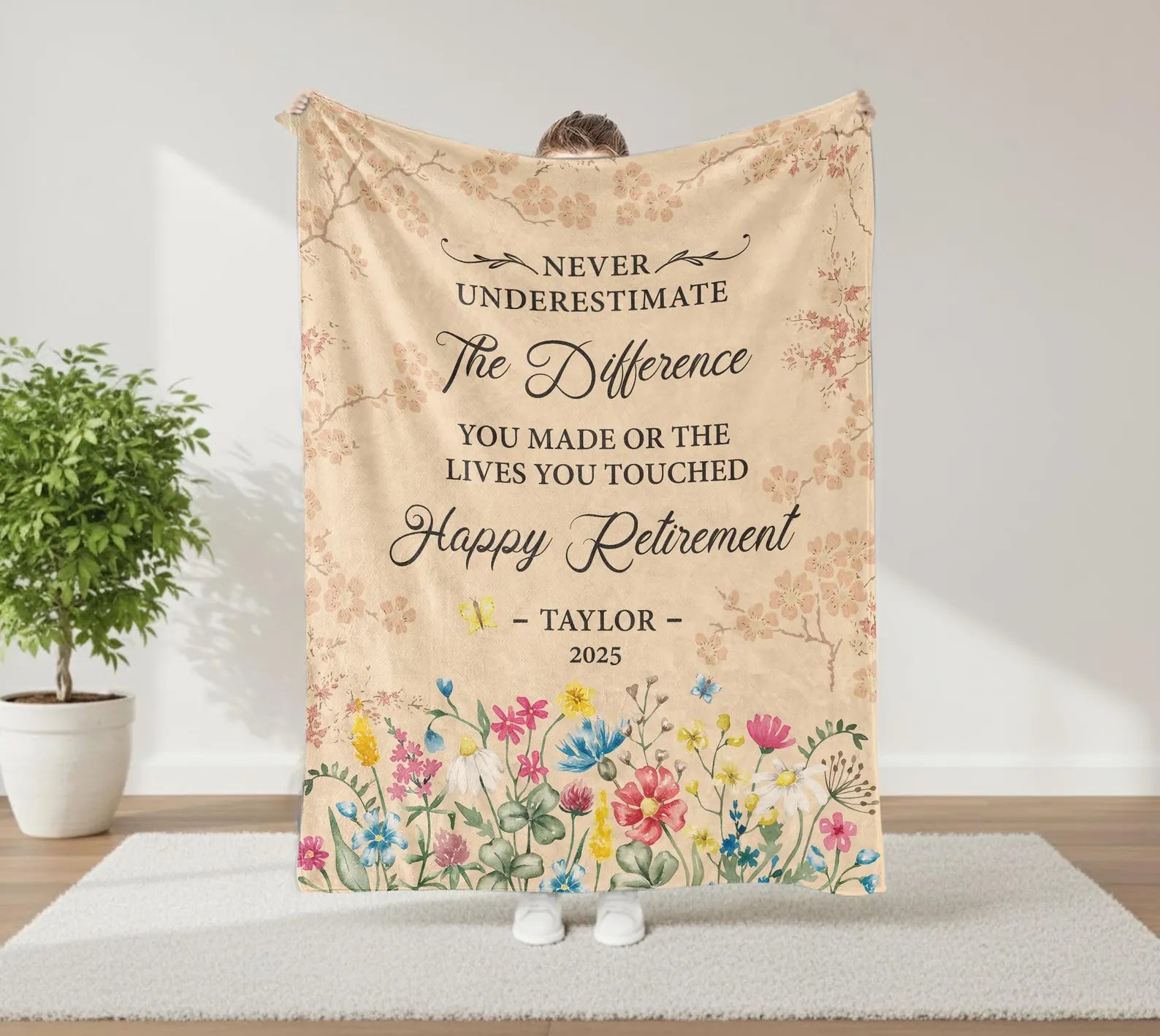 Happy Retirement Personalized Blanket – Celebrate the Journey