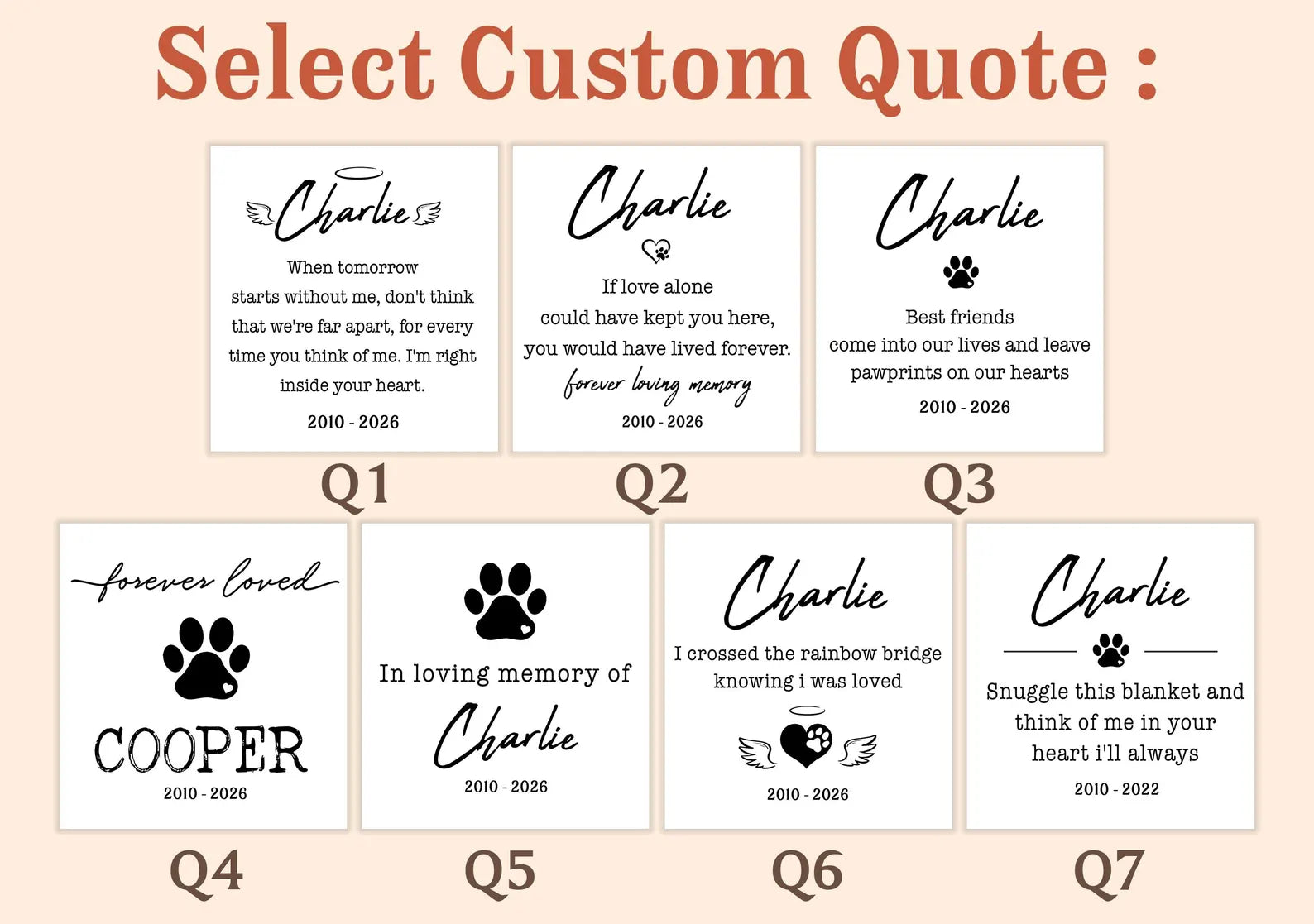 Personalized Pet Memorial Photo Blanket With Text
